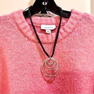 TOPSHOP Supersoft Deep-Rib Hem Crew Neck Sweater Pink XL